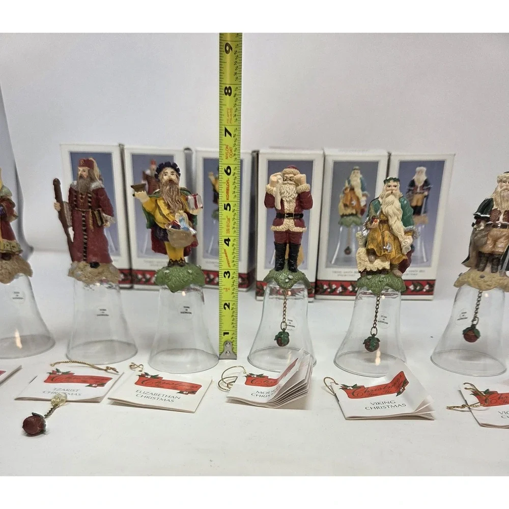 1992 Novelino Santa Bell Lot Christmas Thru The Ages Set of 6 in Boxes
